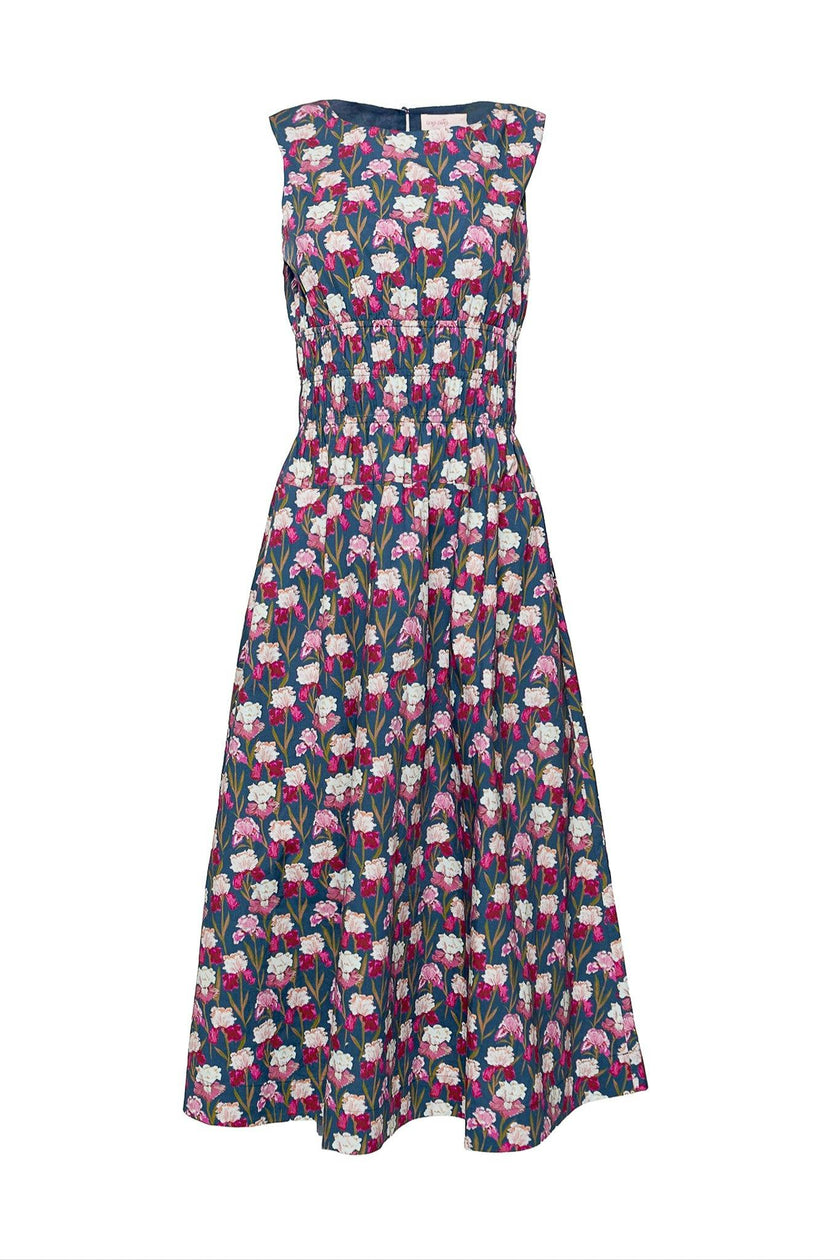 Carly Dress in Navy Pressed Petals