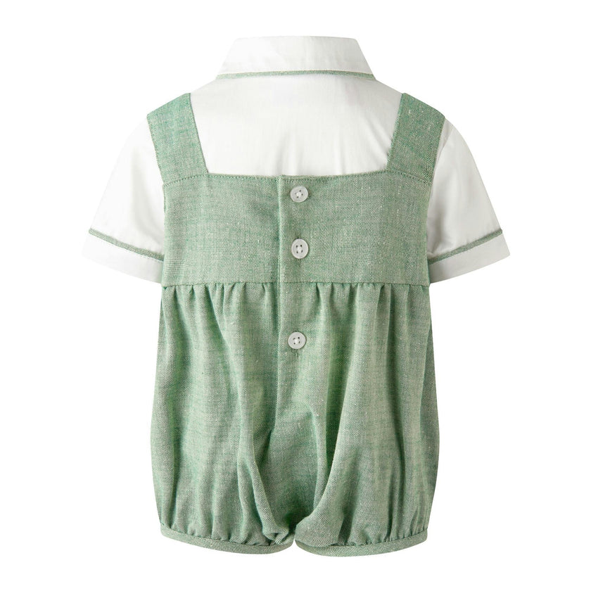 Green Chambray Bubble and Shirt Set
