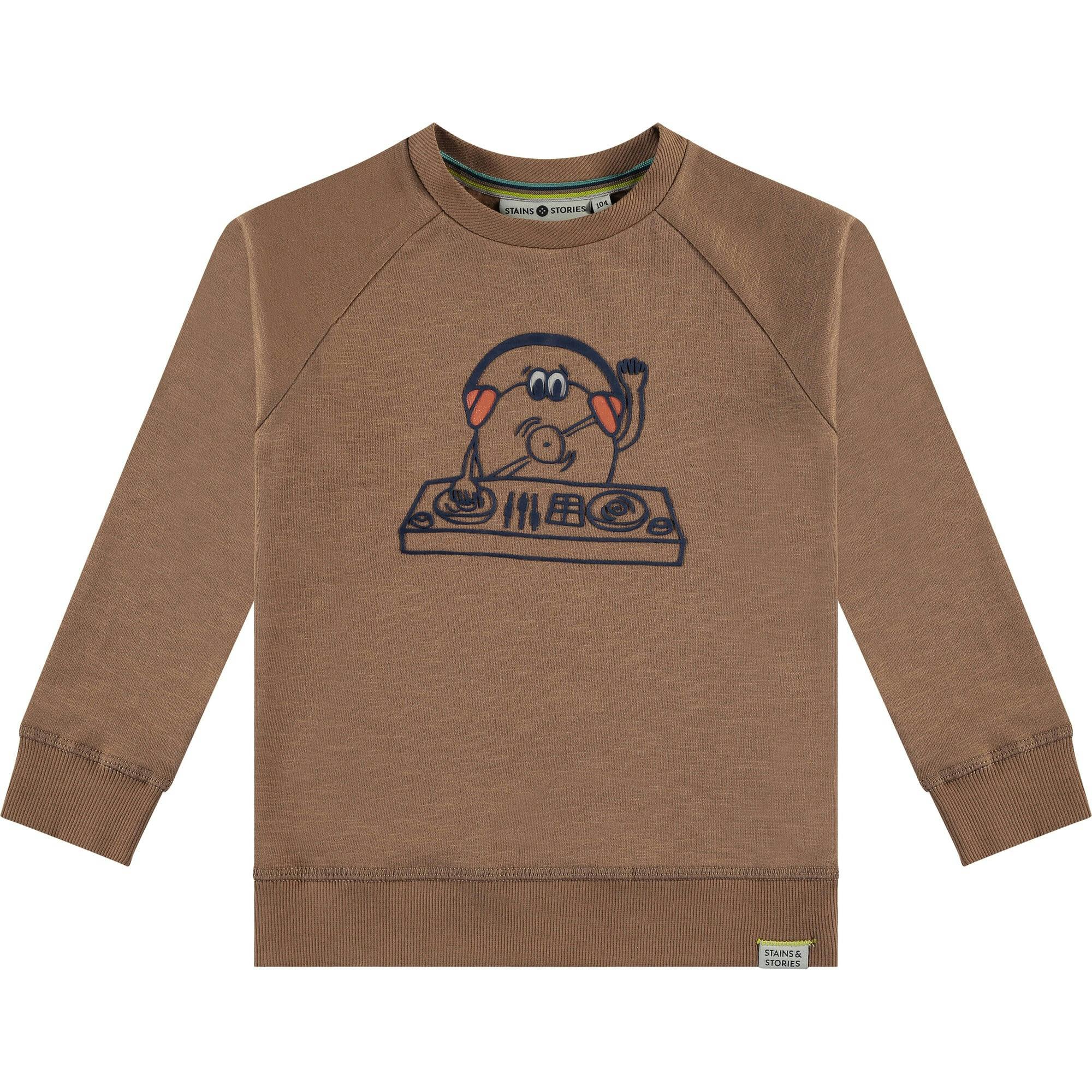 DJ Vinyl Character Crew Neck Pullover Sweatshirt