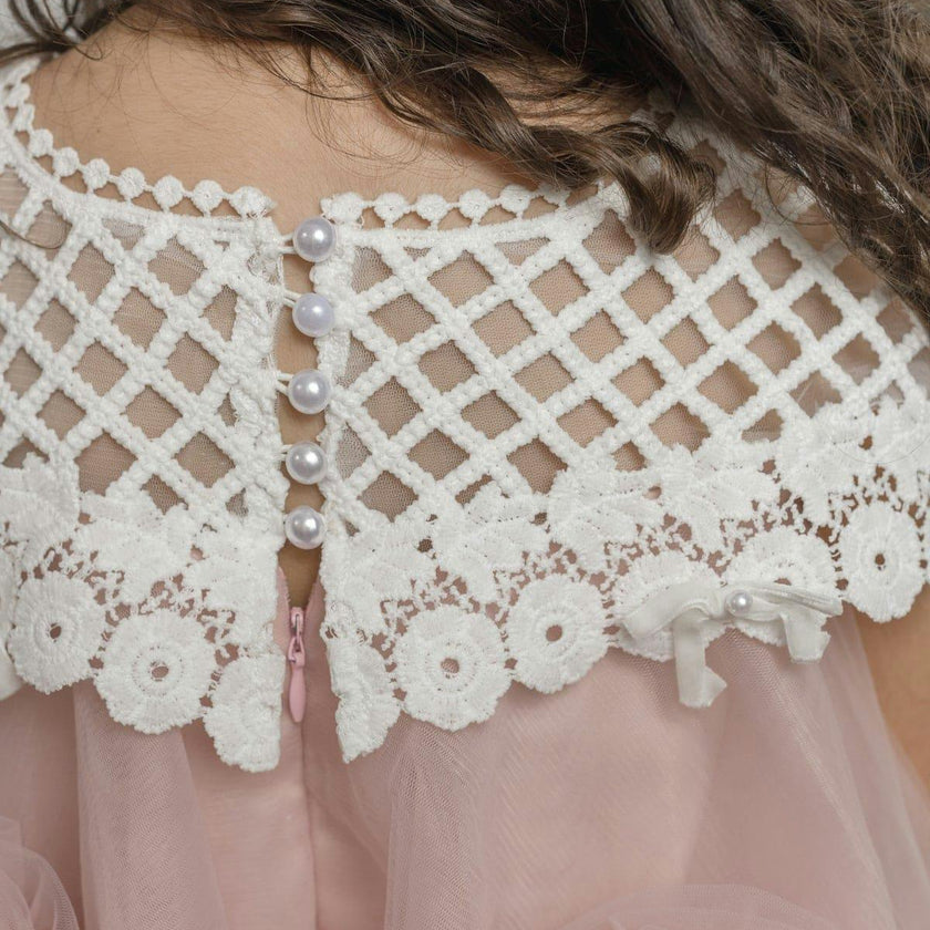 Rosa Pink Tulle Flower Dress