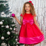 Florence Bow Satin Girls Party Dress