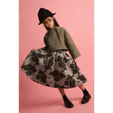 Black Flower Neoprene Skirt