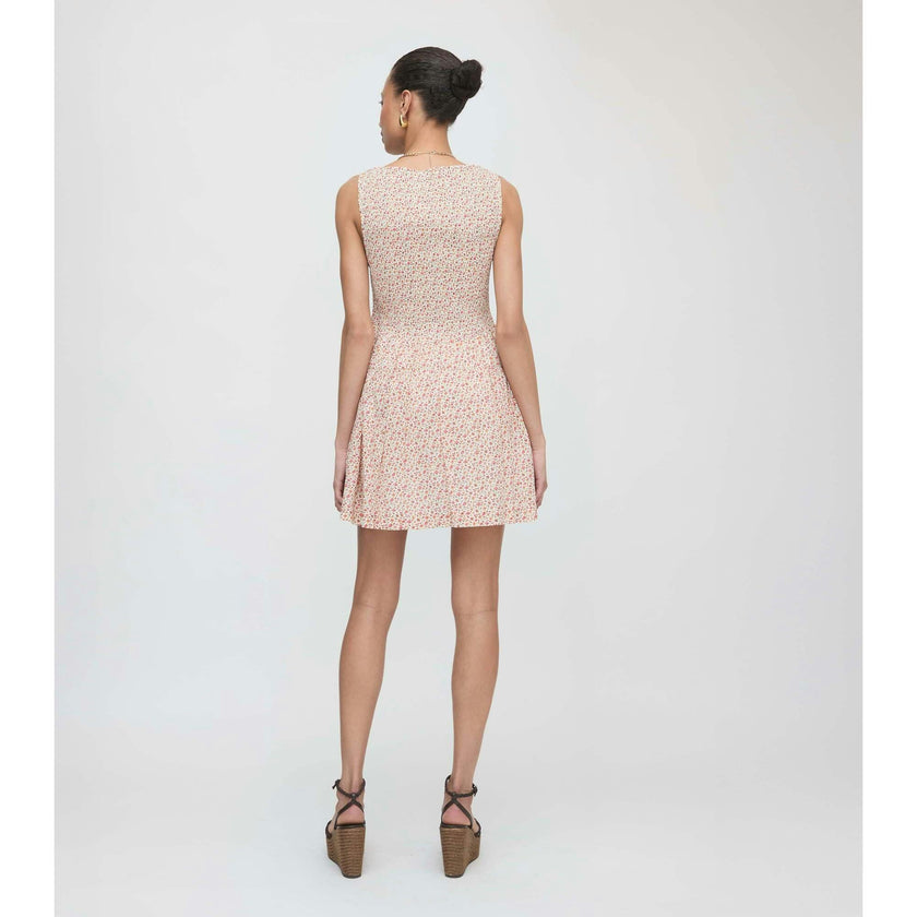 The Cosima Mini Nap Dress - Ivory Geo Ditsy
