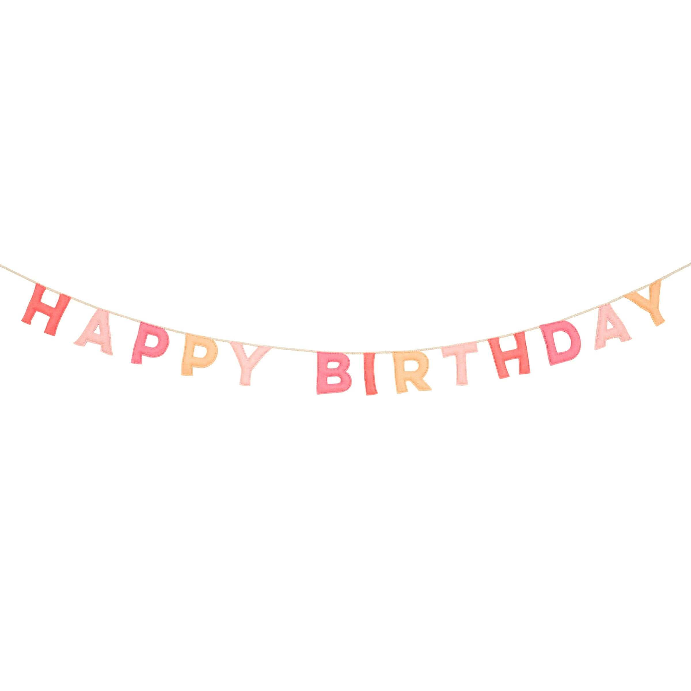 Pink Happy Birthday Felt Garland