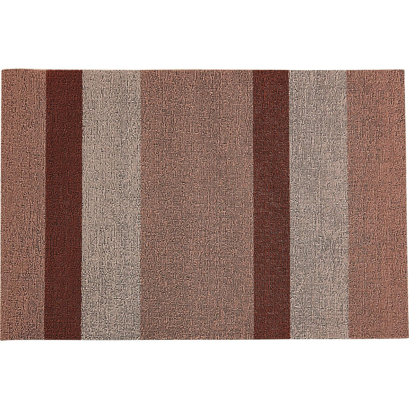 Bold Stripe Shag Floor Mat, Pink