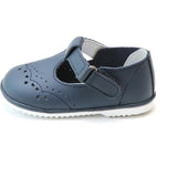Birdie Navy Leather T-Strap Mary Jane (Baby)