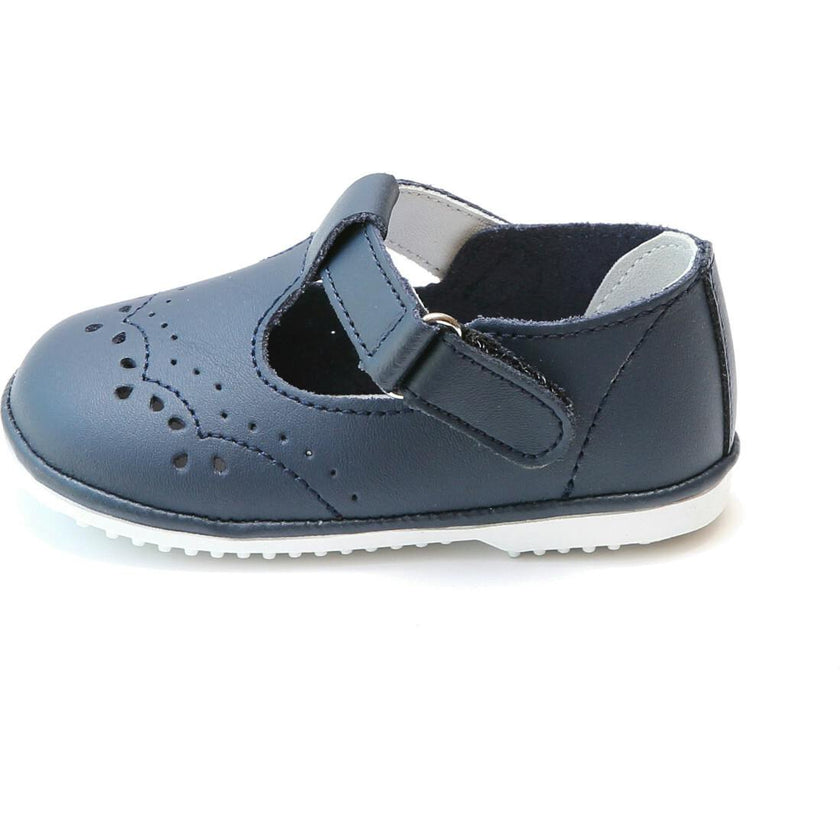 Birdie Navy Leather T-Strap Mary Jane (Baby)