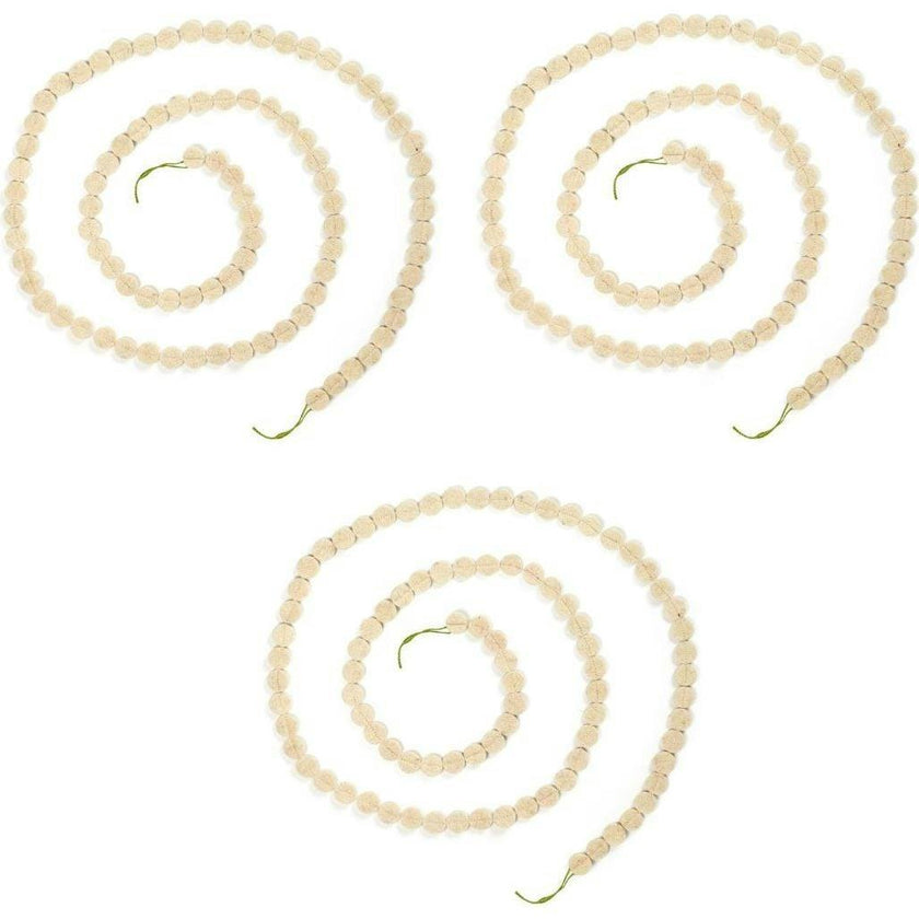 Handmade Small Dots Garland and Bunting- Cream- 6Ft-Ivory-Set Of 2