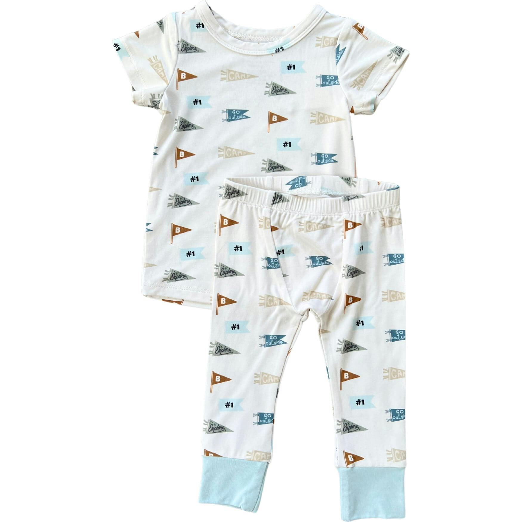 Short Sleeve Lounge Set Retro Banner