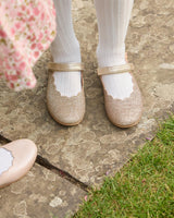 Hampton Classics Lilly Party Shoes in Gold Sparkle