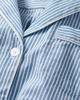 Women's Twill Pajama Set in French Blue Stripes