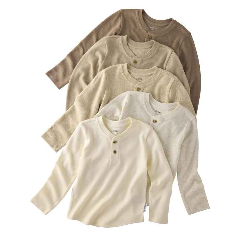 PAYTON 5-Pack Toddler Long Sleeve Thermal Henley Shirts