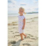 Printed Angel Sleeve Dress - Sea Shells