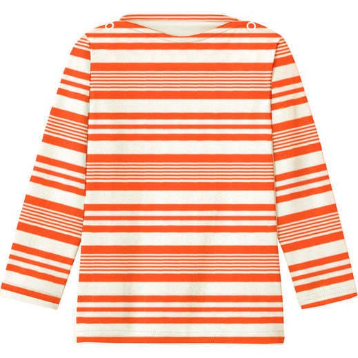 Boys' anti-UV T-shirt, orange striped | T-SHIRT MALO