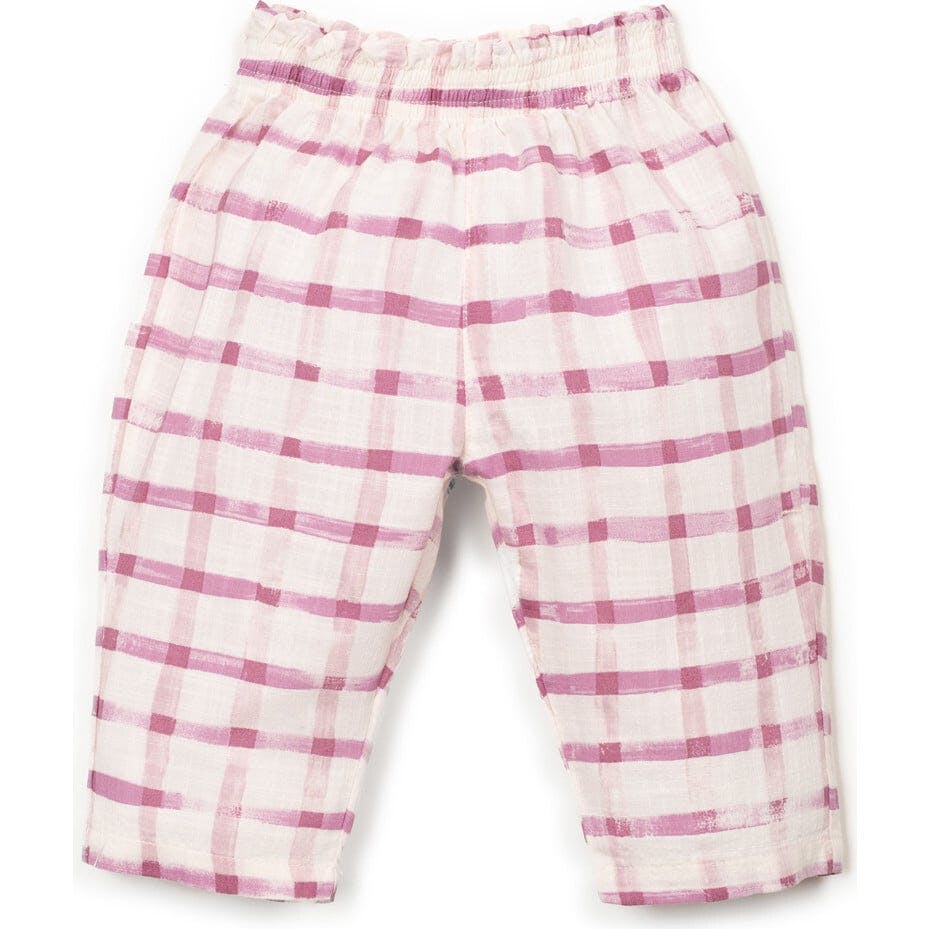 Window Pane Print Woven Pants