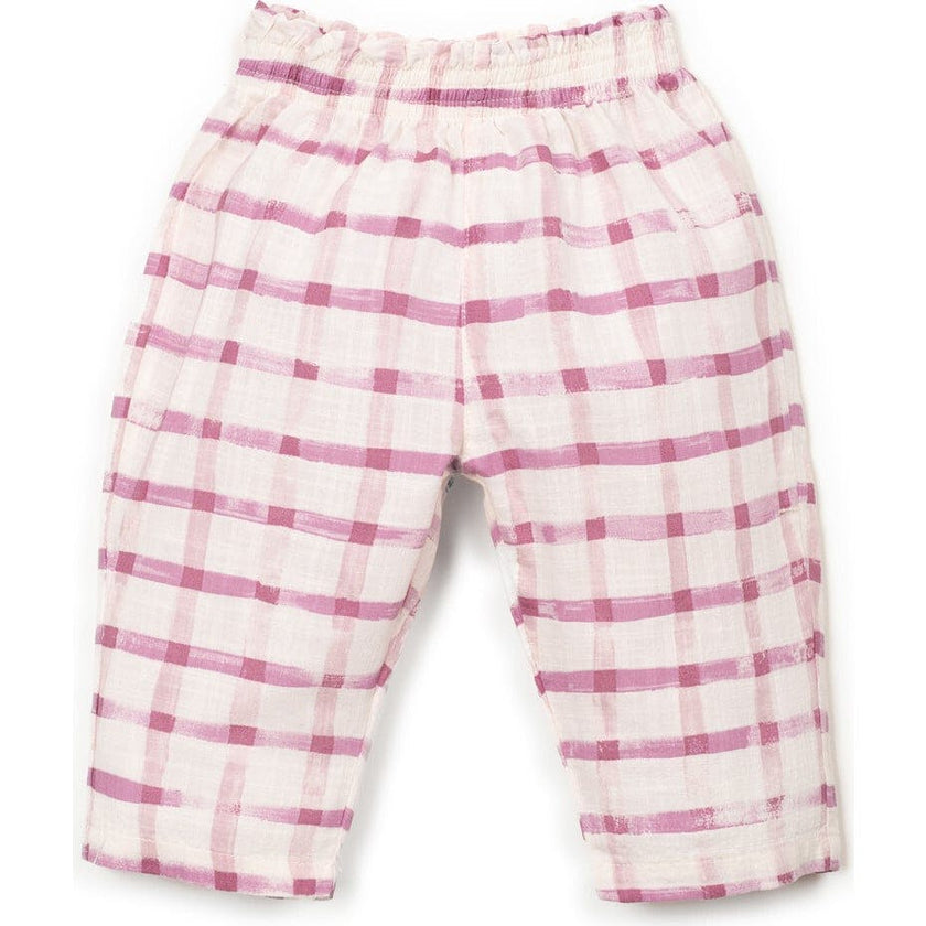 Window Pane Print Woven Pants