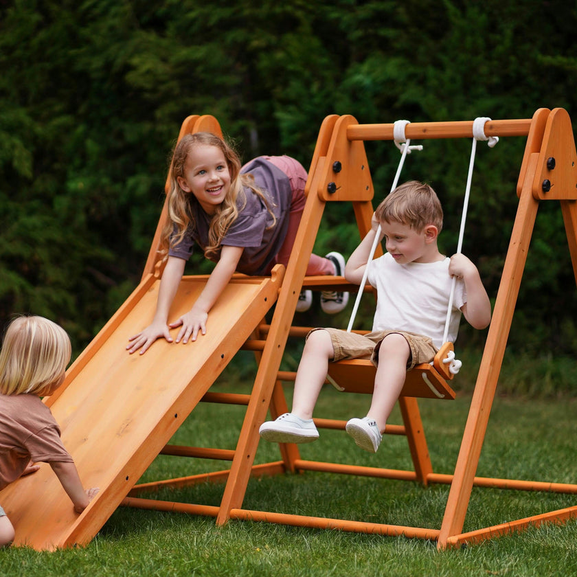 Juniper Folding Indoor & Outdoor Playset | Wooden Climber for Toddlers