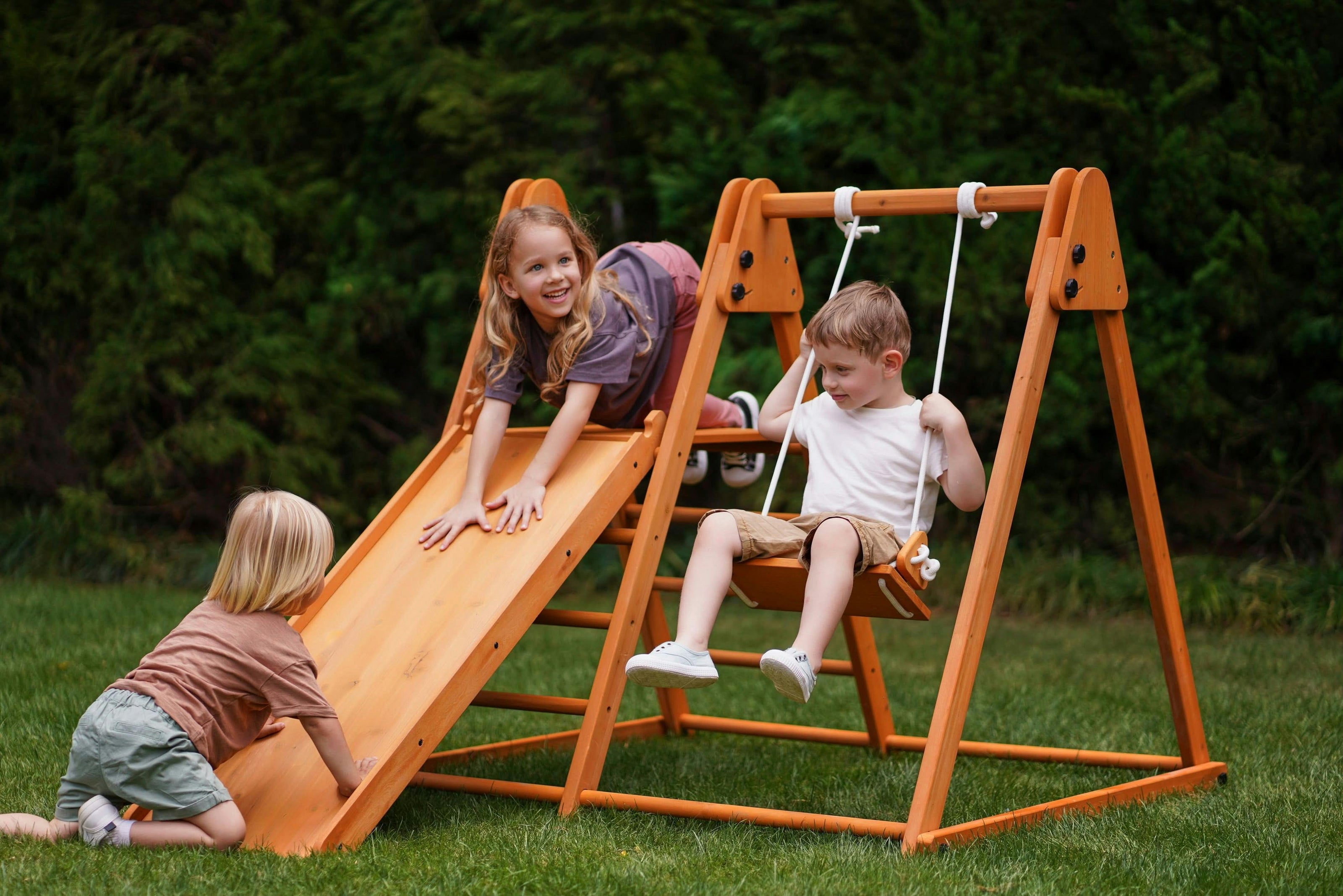 Juniper Folding Indoor & Outdoor Playset | Wooden Climber for Toddlers