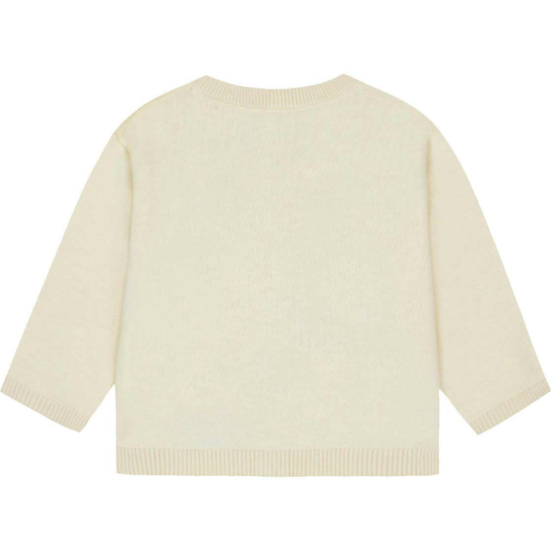 BONTON Nina Tulip Hearts Baby Cardigan - Ecru
