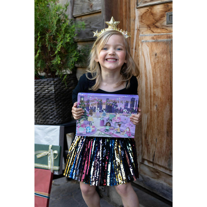 Sequins Skirt with Elastic Waistband