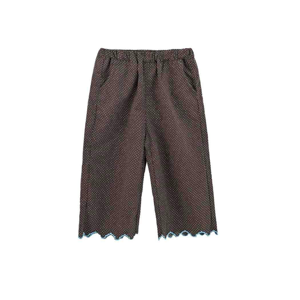 Dark Brown Polka Dot Scallop Set
