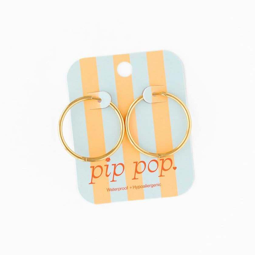 Thin Gold Hoop 8mm Earrings