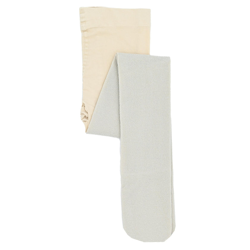 Beige Sparkled Cotton Tights