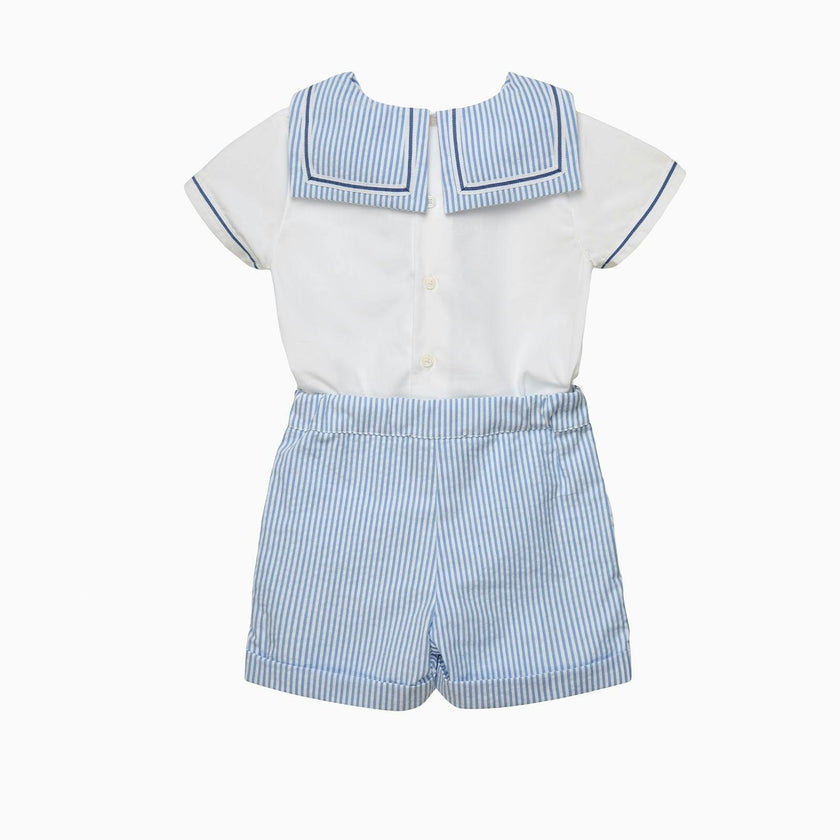 Edward Sailor Set in Pale Blue Stripe