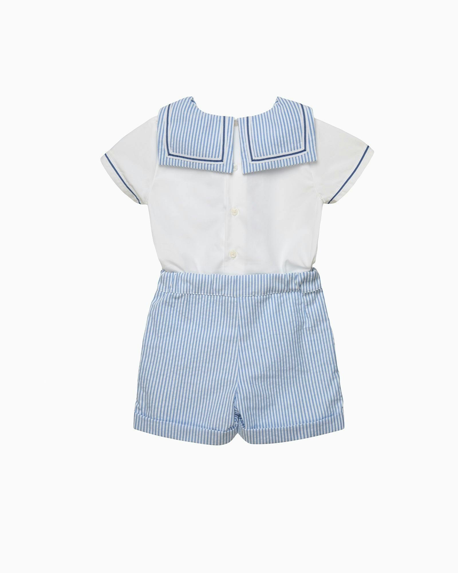 Edward Sailor Set in Pale Blue Stripe