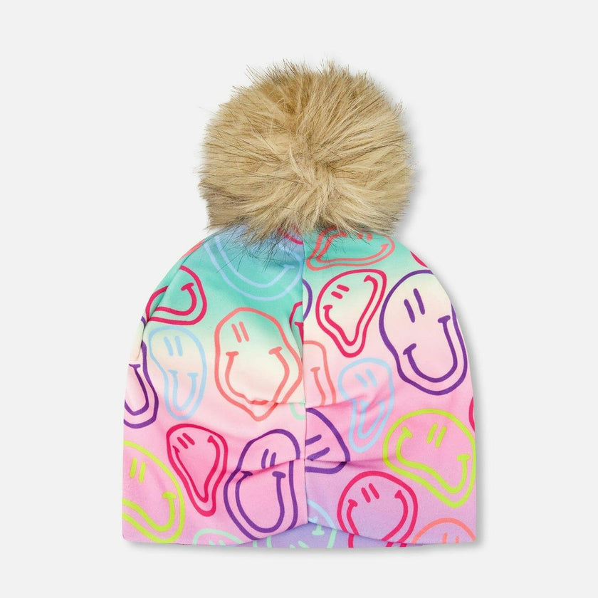 Stretch Jersey Hat With Pompom