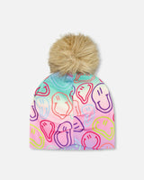 Stretch Jersey Hat With Pompom