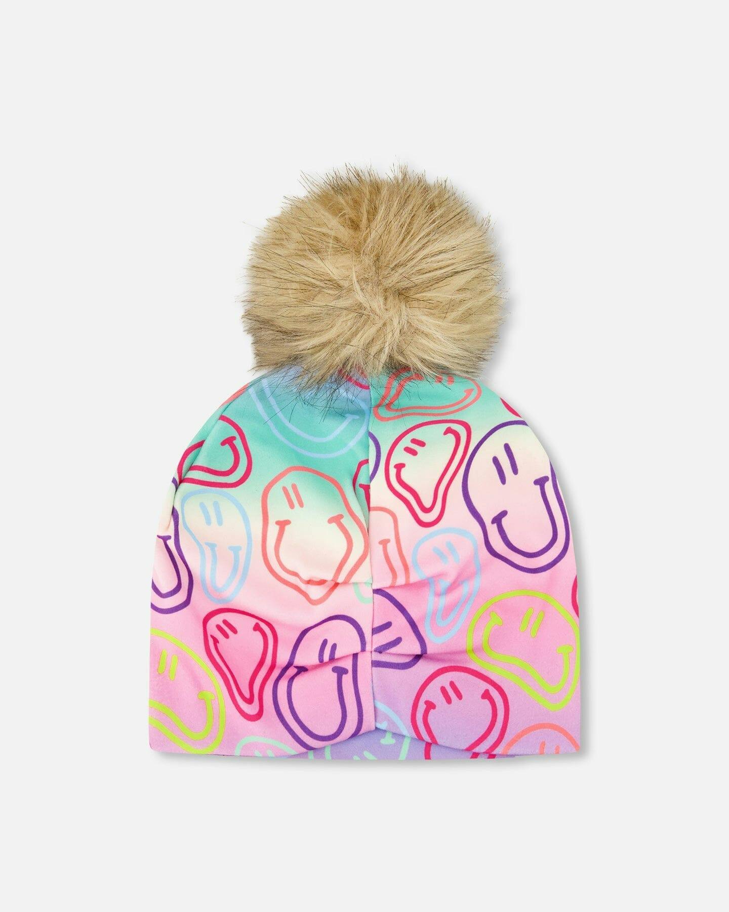 Stretch Jersey Hat With Pompom