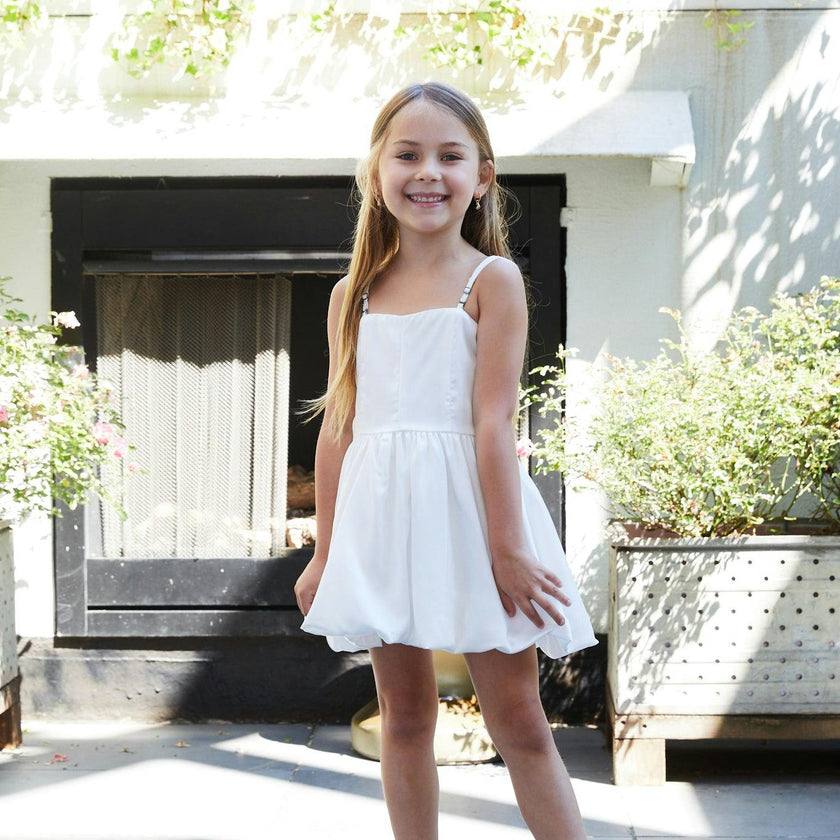 Bailey White Rose Satin Ballet Dress