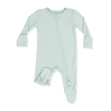 Solid Cameo Green - 2 Way Zipper Footie