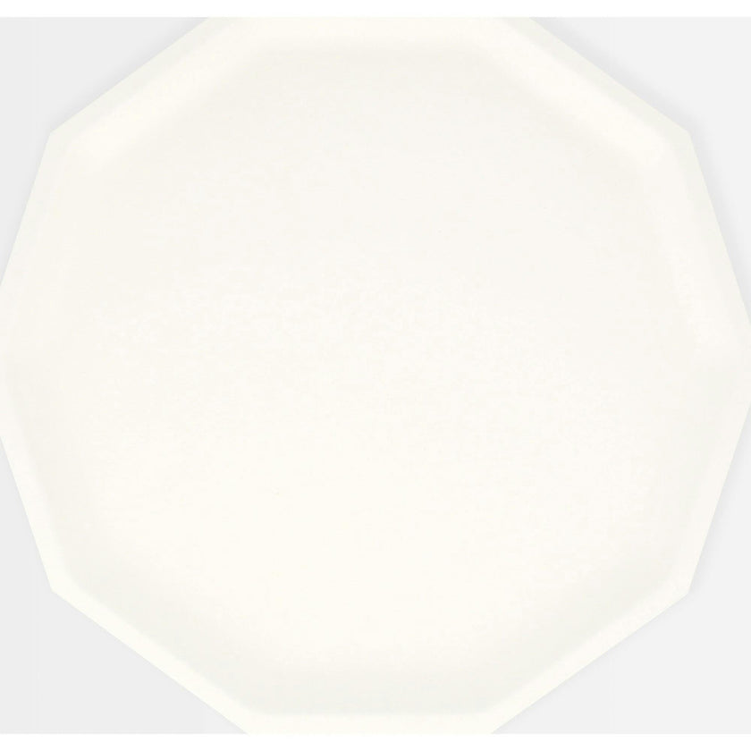 Cream Decagon Compostable Dinner Plates