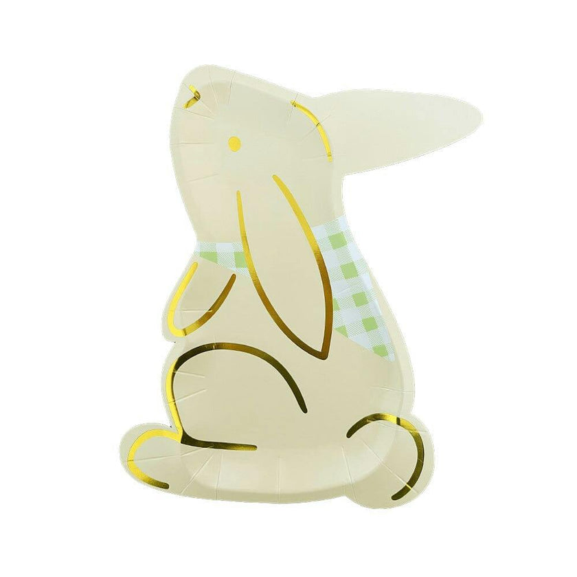 Playful Gingham Bunny Large Plates