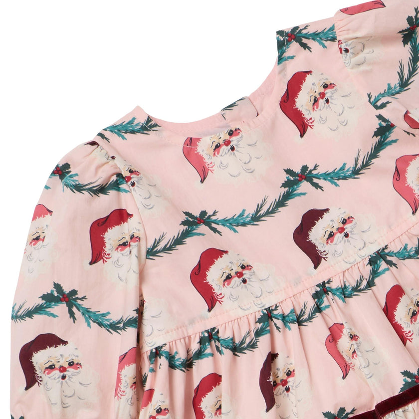 Girls Maribelle Dress - Santa Garland