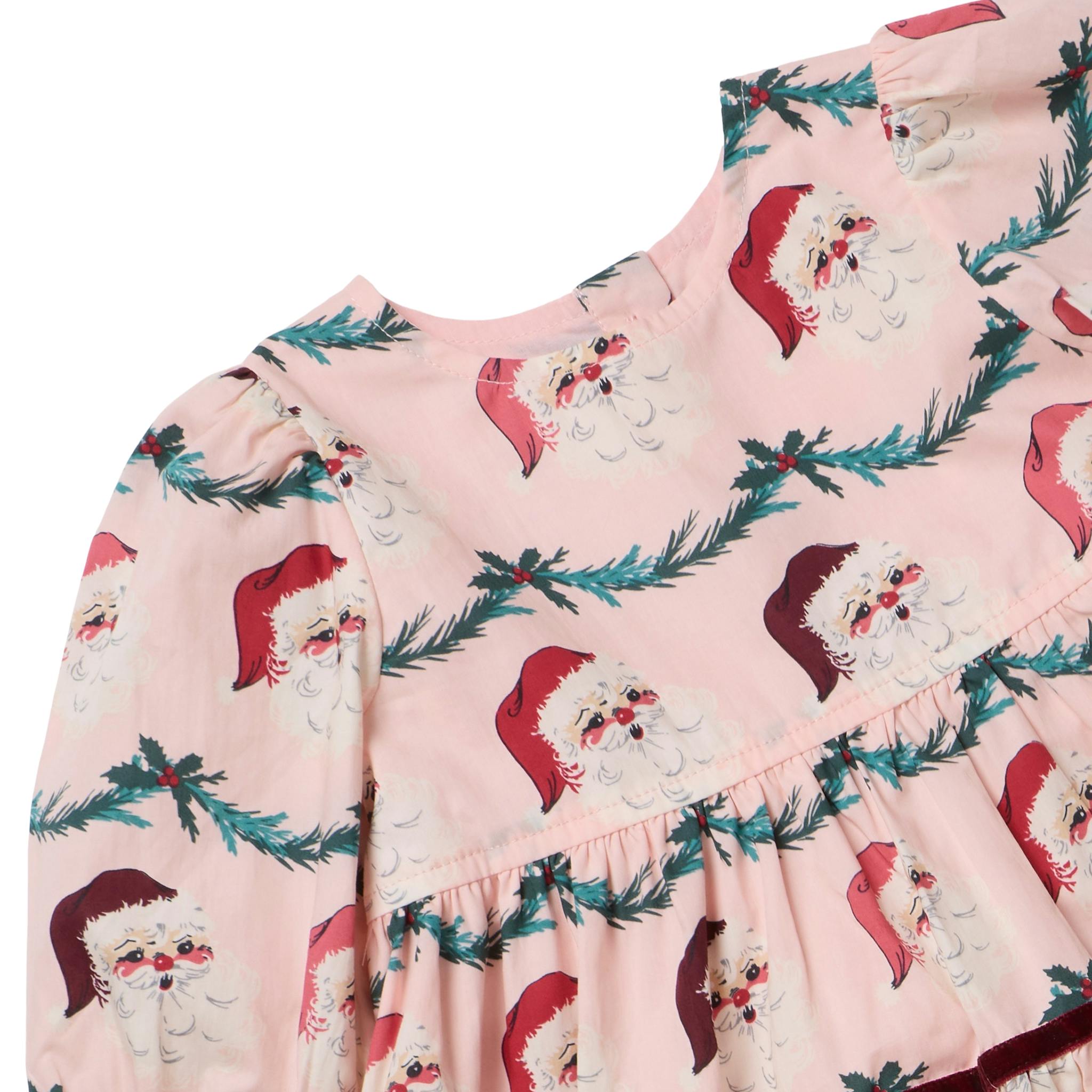 Girls Maribelle Dress - Santa Garland