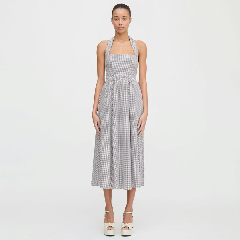 The Fleur Midi Dress - Chocolate Gingham