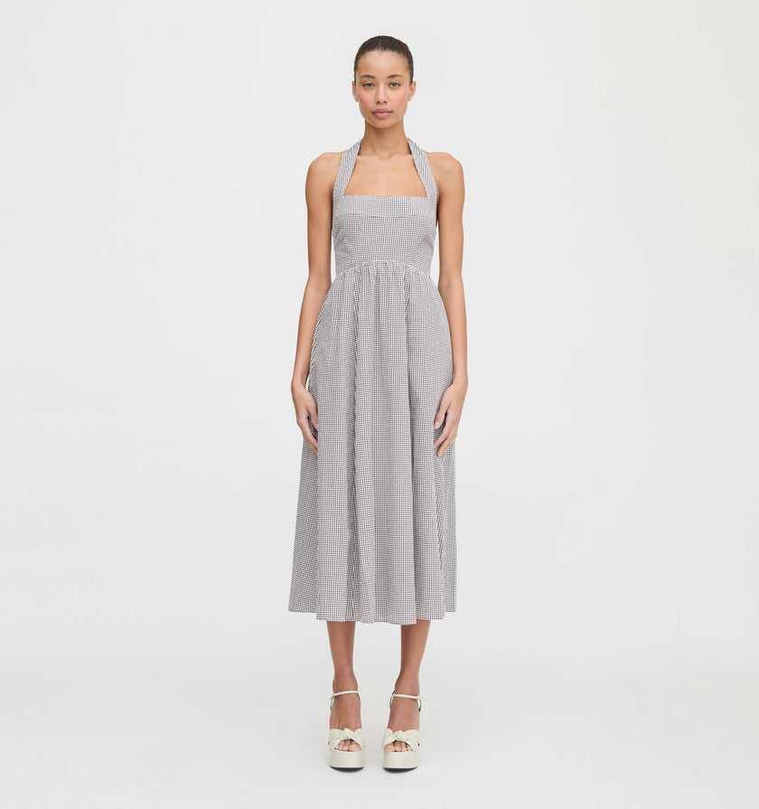 The Fleur Midi Dress - Chocolate Gingham