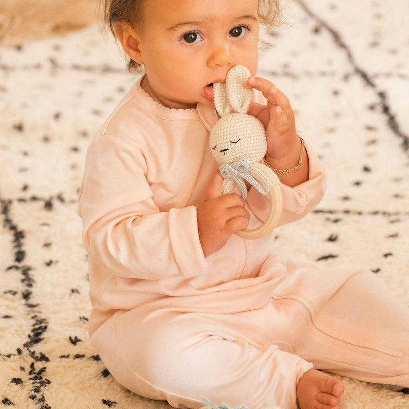Pima Embroidered Footless Sleeper in Watering Can