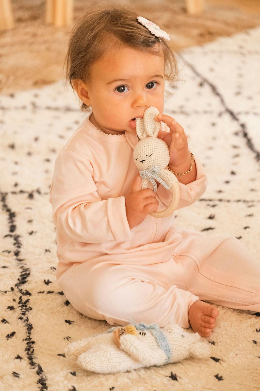 Pima Embroidered Footless Sleeper in Watering Can