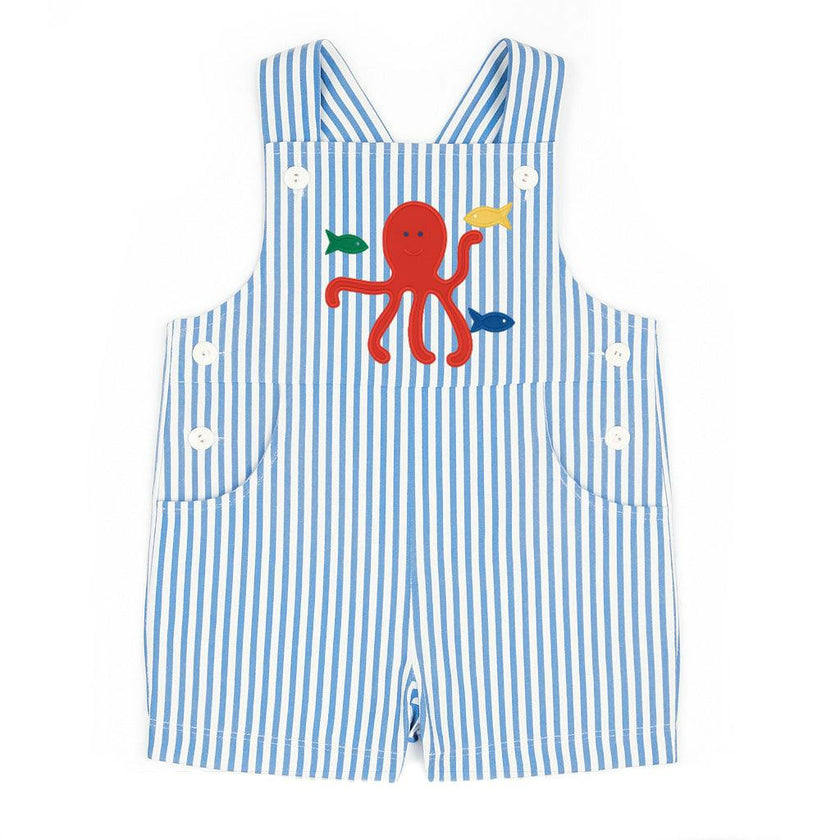 Stripe Seersucker Shortall With
