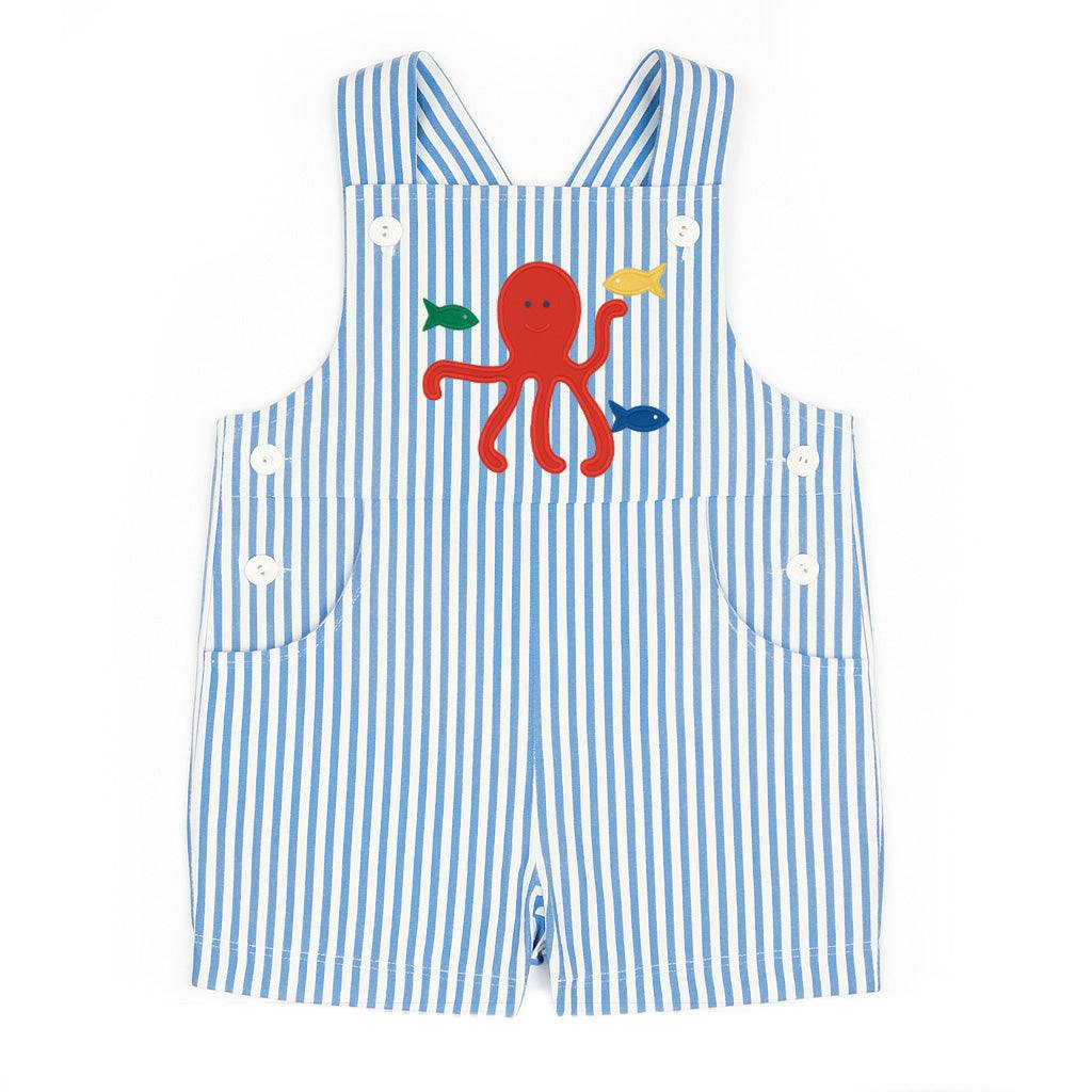 Stripe Seersucker Shortall With