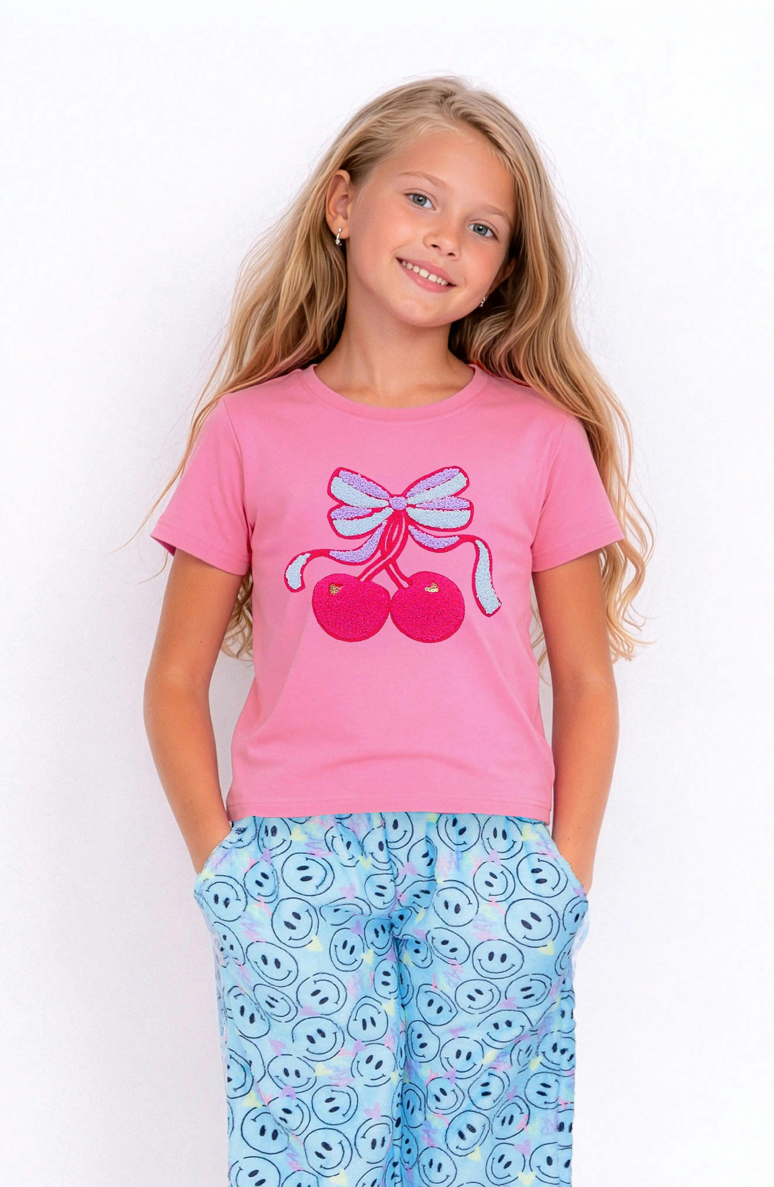 Cherry Bow Short Sleeve Tee