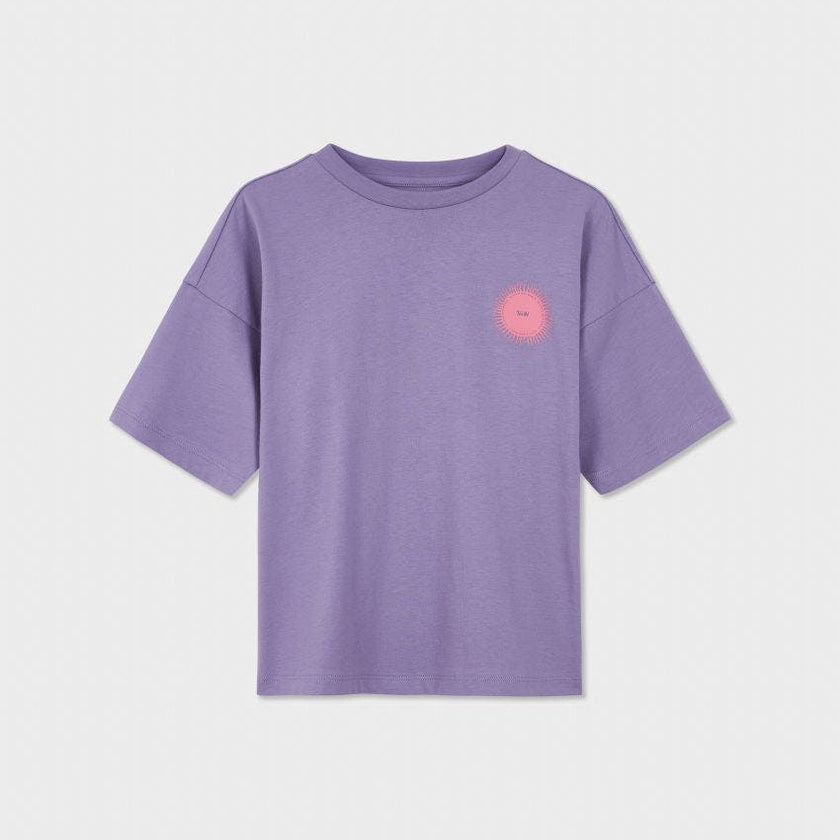 Relaxed Organic Cotton T-Shirt With SOW Sun Print
