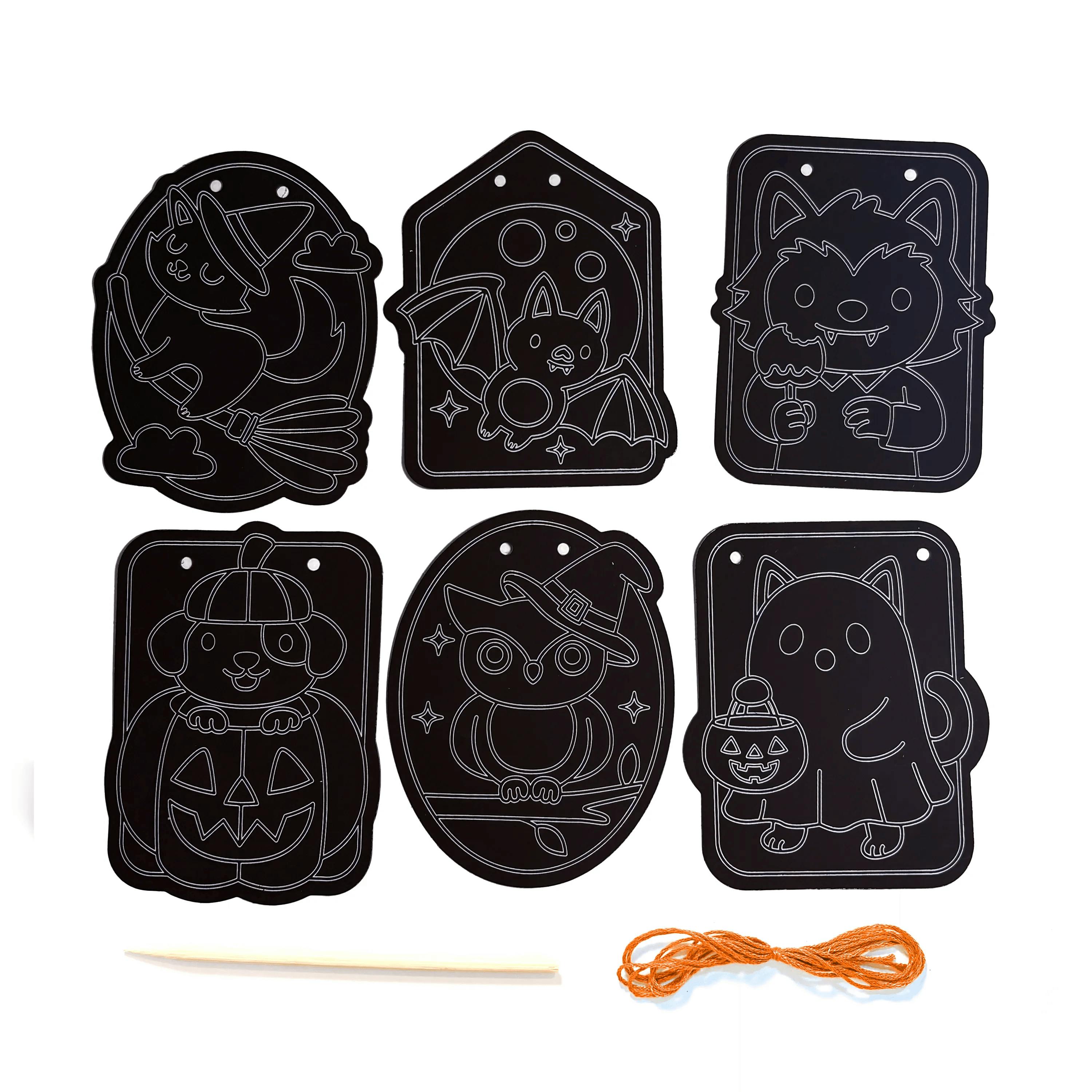 Scratch & Scribble Mini Window Banner Kit - Boo Buddies - 6 Cards