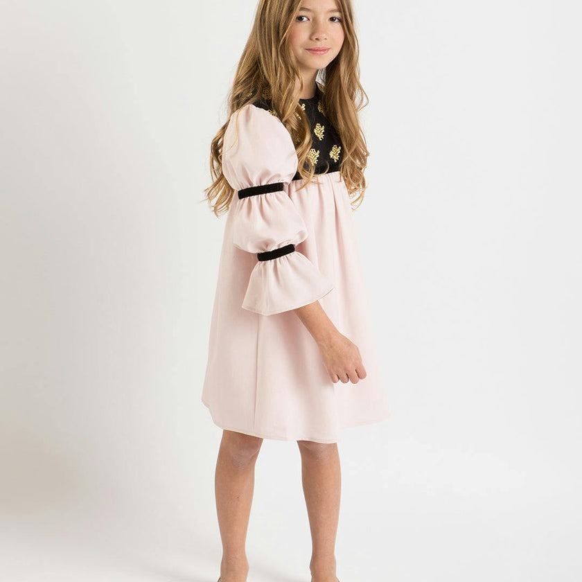 Bella dress (pink without golden embroidery blooms)