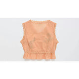BIRDS EMBROIDERED TOP PEACH
