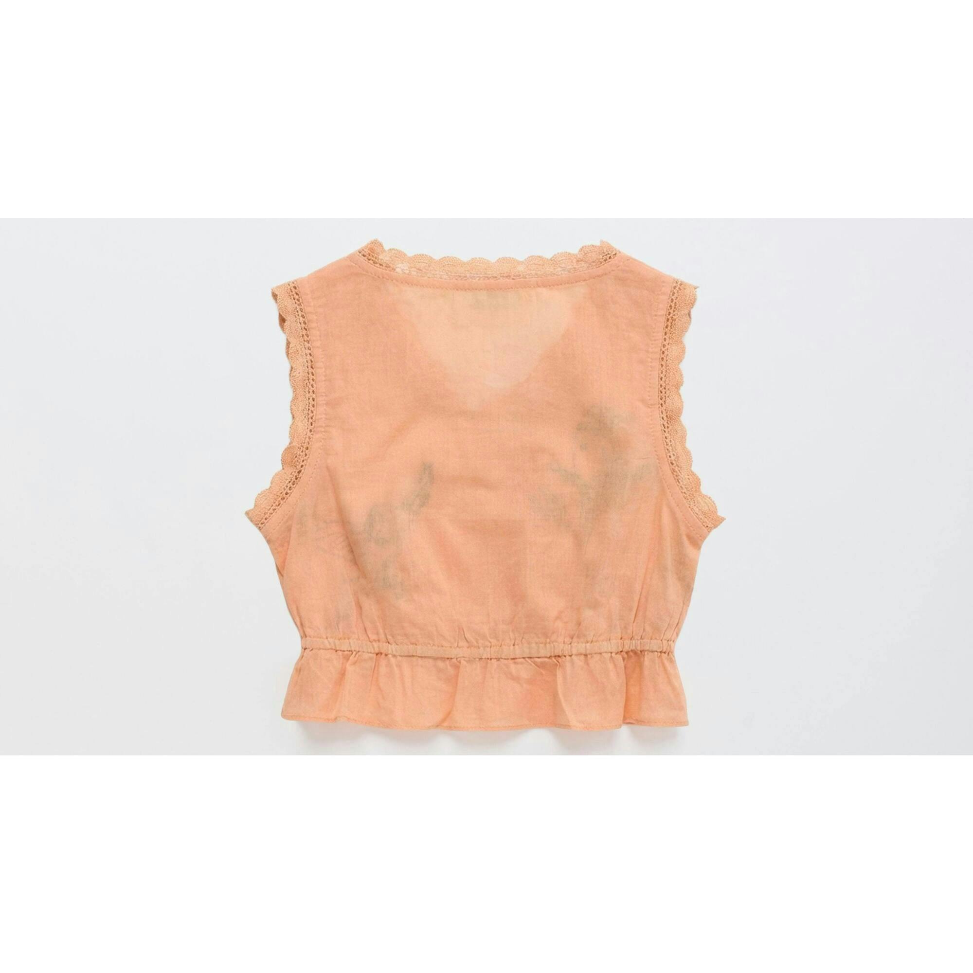 BIRDS EMBROIDERED TOP PEACH